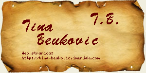 Tina Beuković vizit kartica